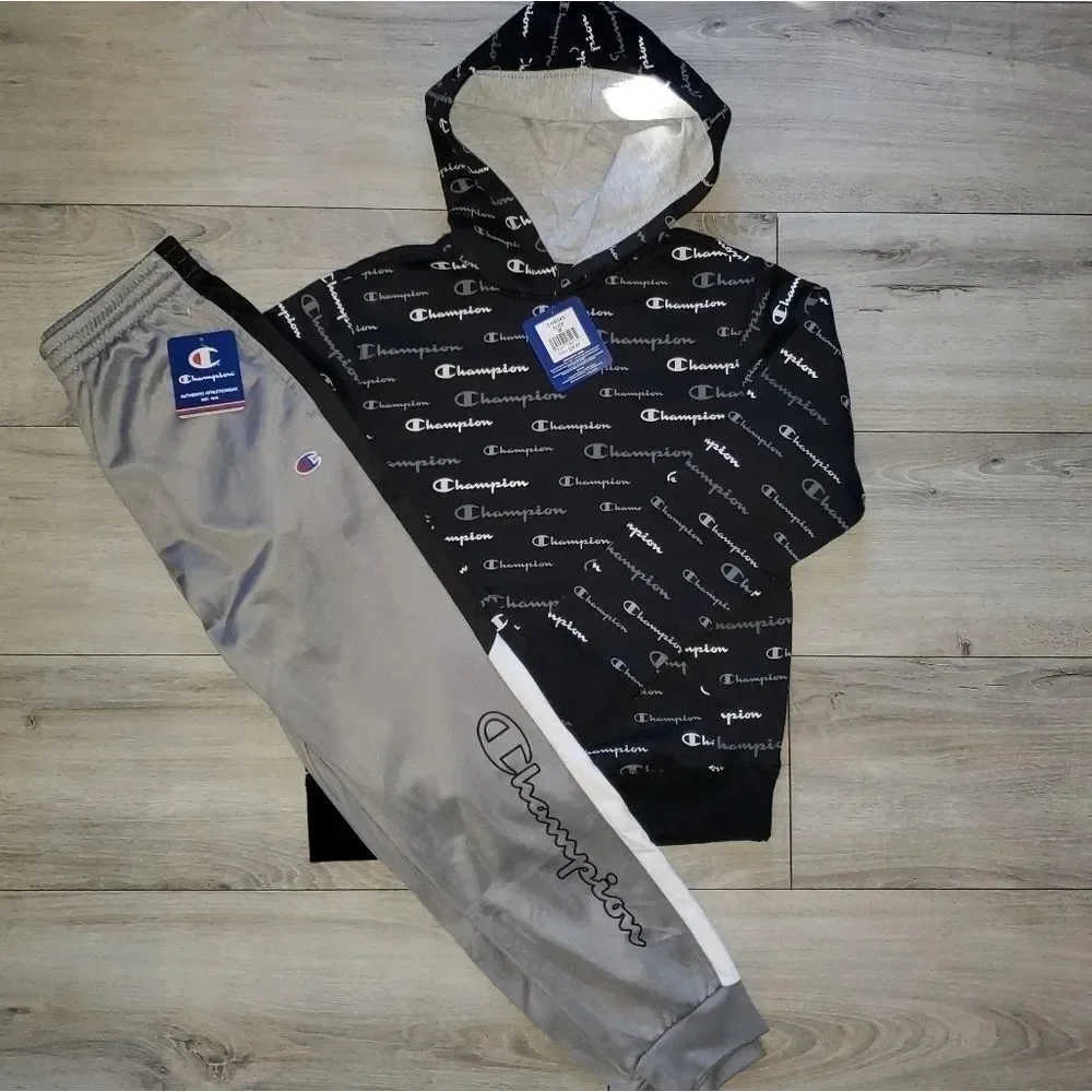 BOYS M CHAMPION CHAINSTITCH HOODIE & TRACK…